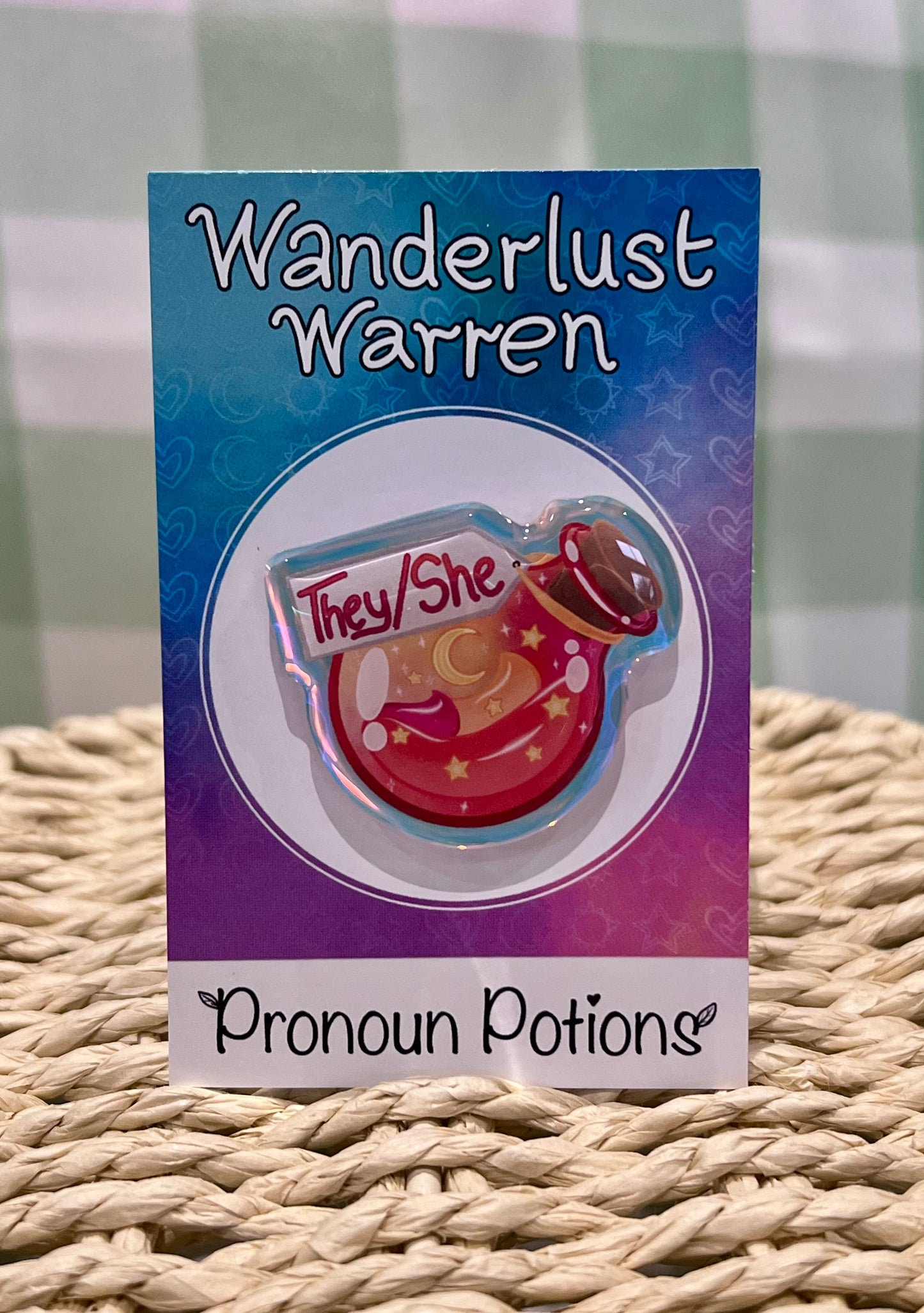 Pronoun Potion Pin Badges
