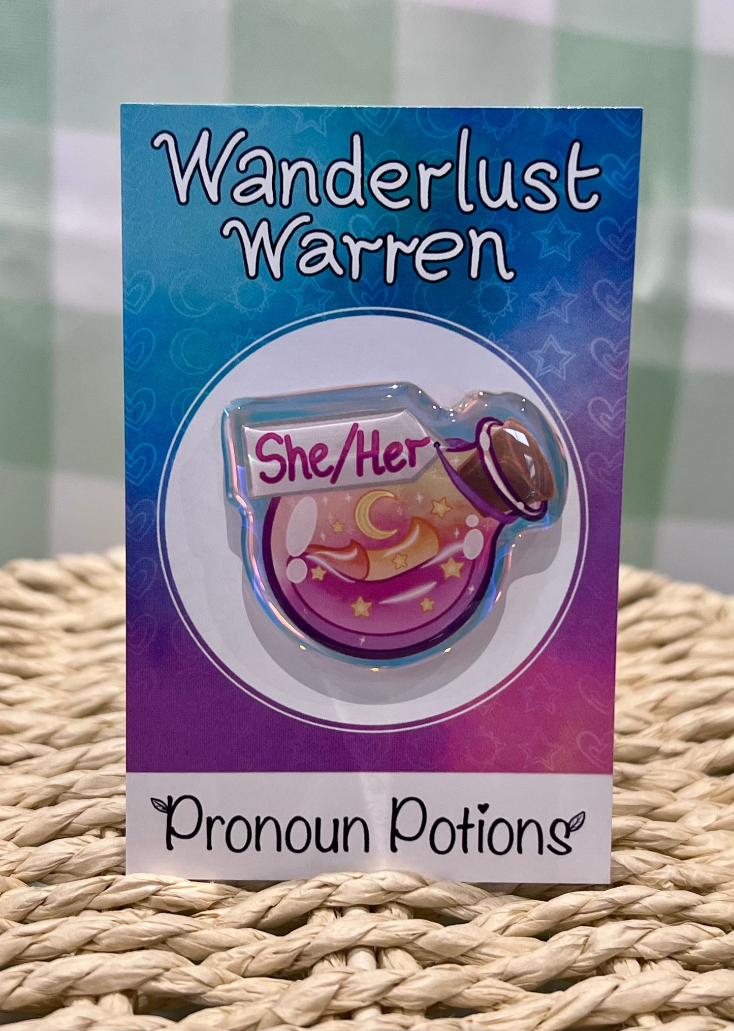 Pronoun Potion Pin Badges