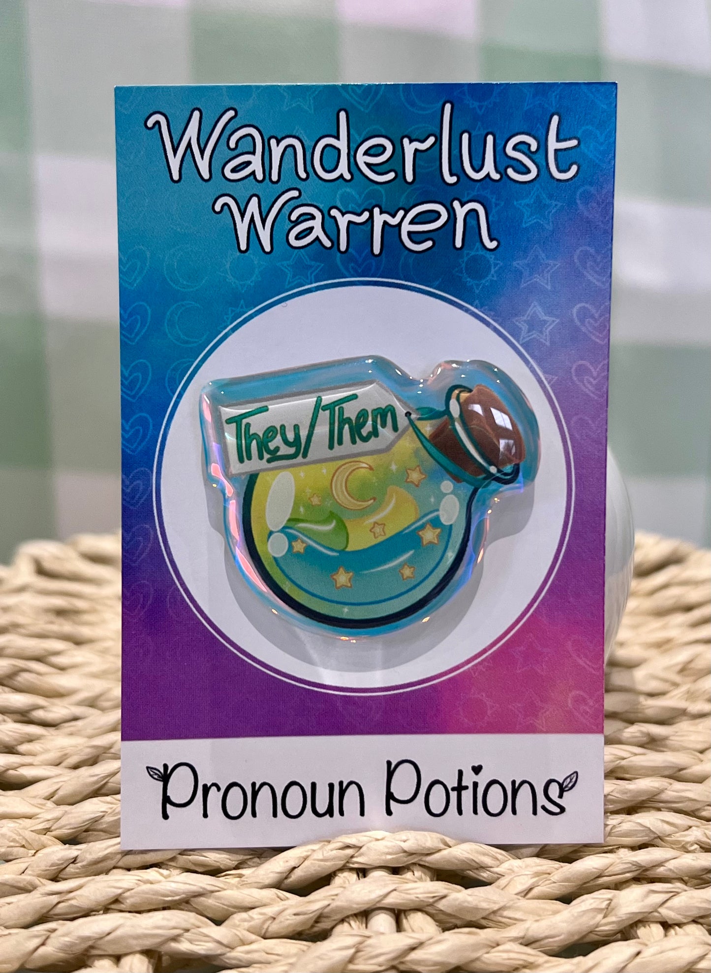 Pronoun Potion Pin Badges